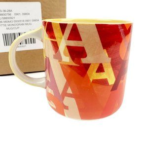 NEW Anthropologie Colorful Lottie Monogram Mug A